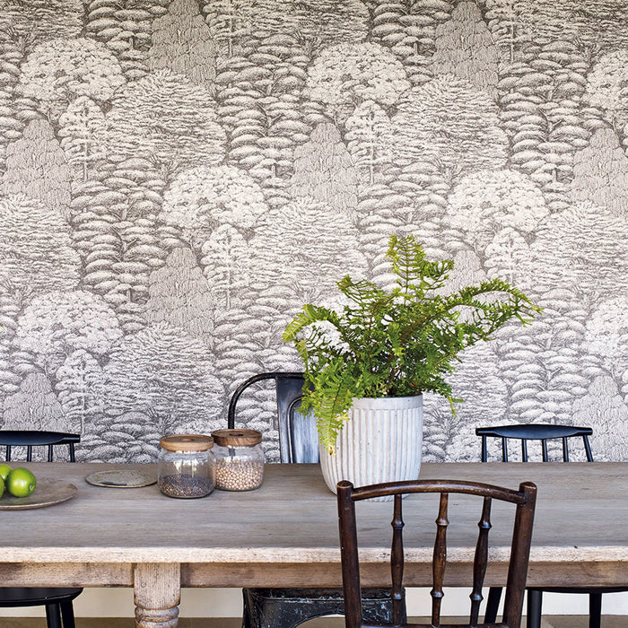 Sanderson Woodland Toile Ivory/Charcoal 215716 Wallpaper DWOW215716