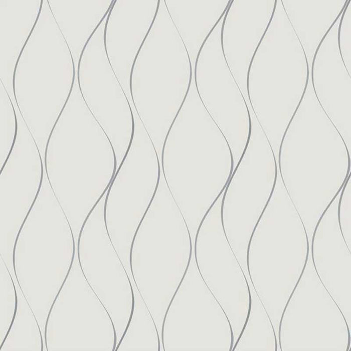 York Wavy Stripe White/Silver Wallpaper Y6201401