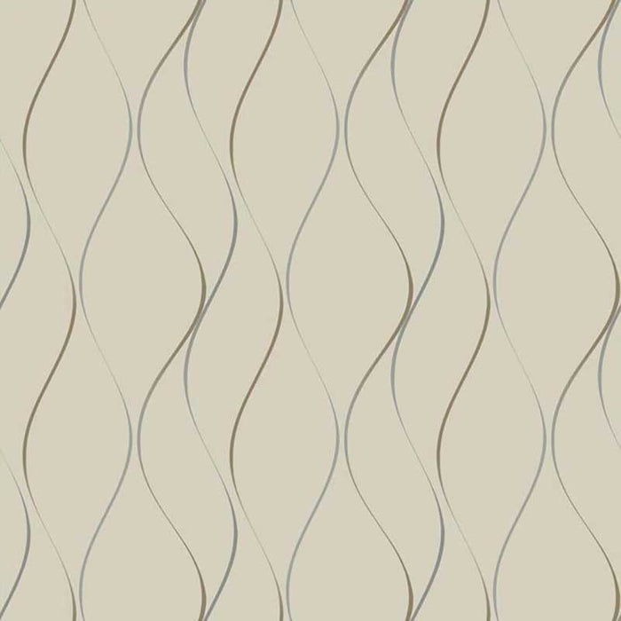 York Wavy Stripe Beige/Silver/Gold Wallpaper Y6201404