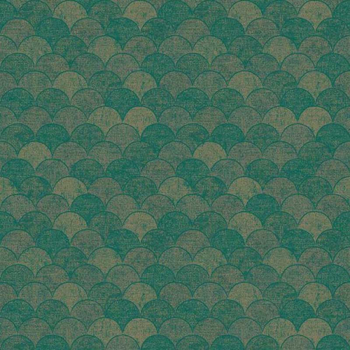 York Mermaid Scales Teal/Gold Wallpaper Y6230204