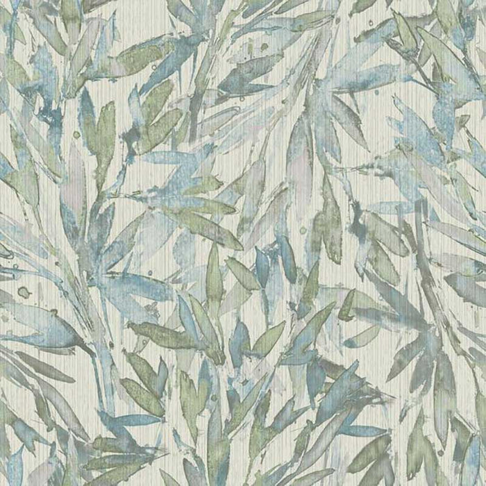 York Rainforest Leaves Lt Blue/Muted Green Wallpaper Y6230704