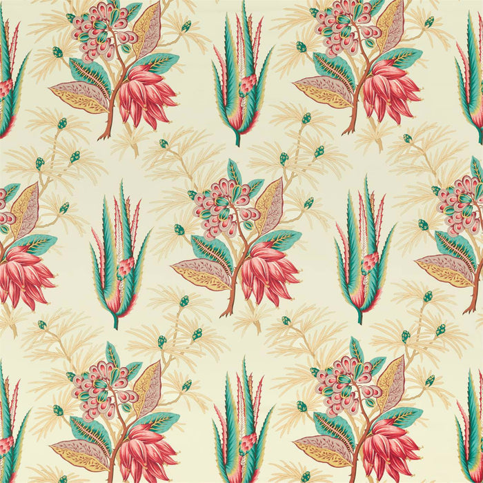 Zoffany Desert Flower II Crimson/Teal 322694 Fabric ZAQF322694