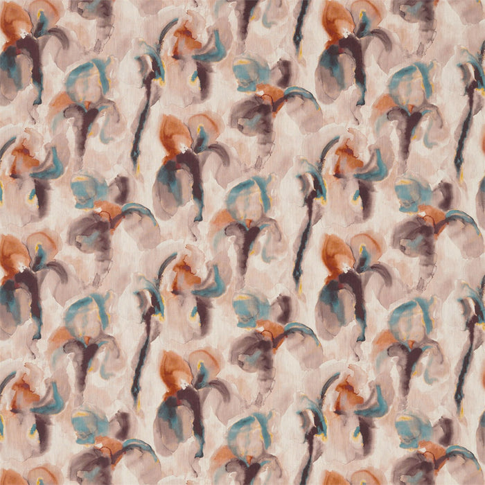 Zoffany Water Iris Peacock/Copper 322433 Fabric ZATM322433