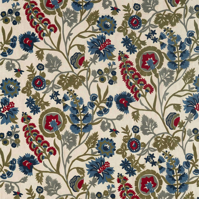 Zoffany Hardwick Crewel Sunstone/Indigo 332968 Fabric ZDAR332968