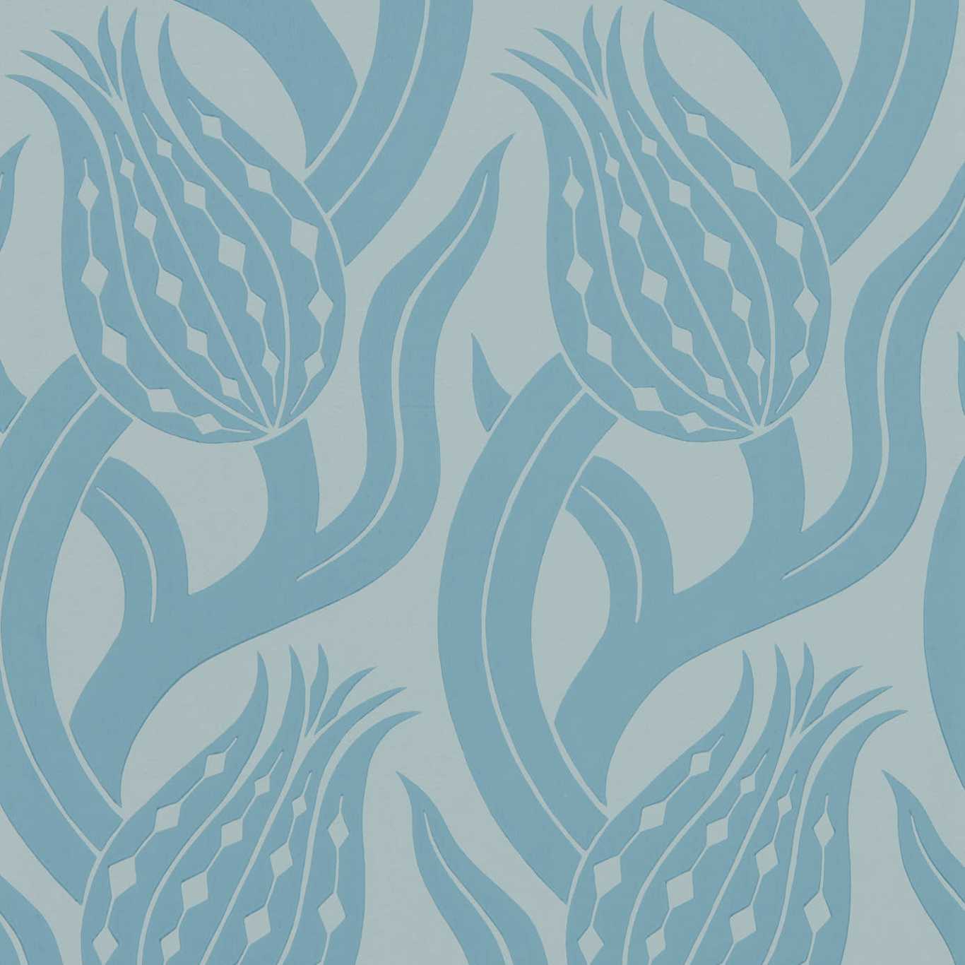 Zoffany Persian Tulip Blue Stone 312997 Wallpaper ZHIW312997