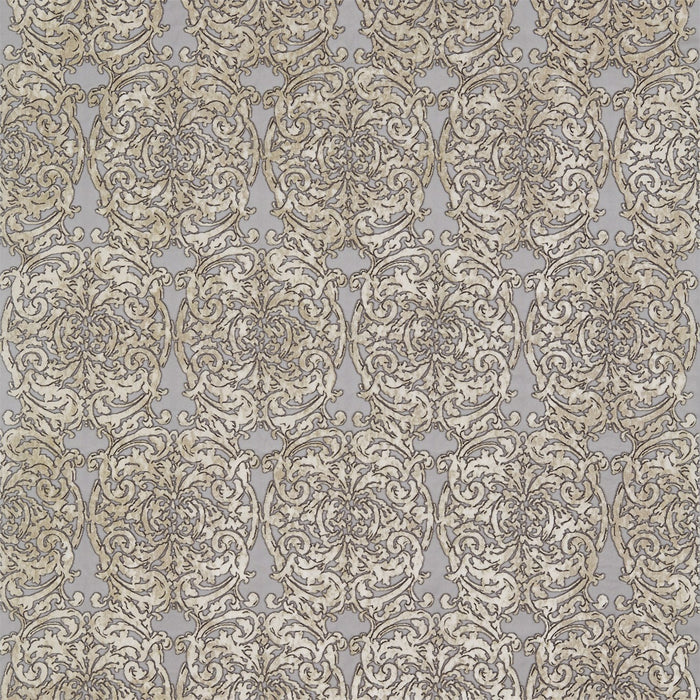 Zoffany Brocatello Embroidery Silver/Pearl 331256 Fabric ZTES331256