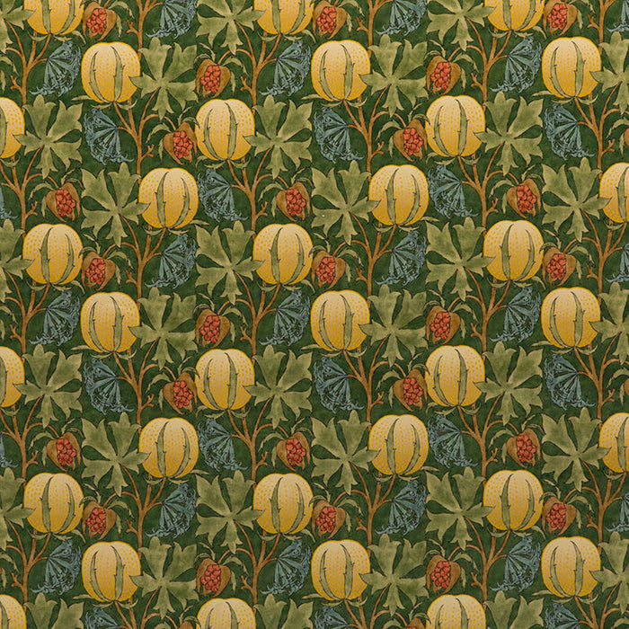 GP & J Baker Pumpkins Velvet Green/Terracotta Fabric BP10625.1.0