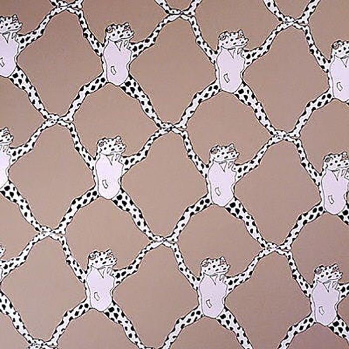 Brunschwig & Fils Frog Treillage On Vinyl Mushroom Wallpaper BR-69230.800.0