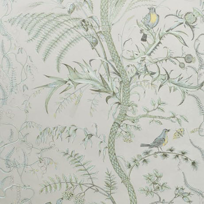 Brunschwig & Fils Bird And Thistle Silver Wallpaper BR-69518.1111.0