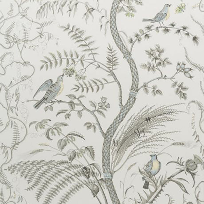 Brunschwig & Fils Bird And Thistle Gray Wallpaper BR-69518.11.0