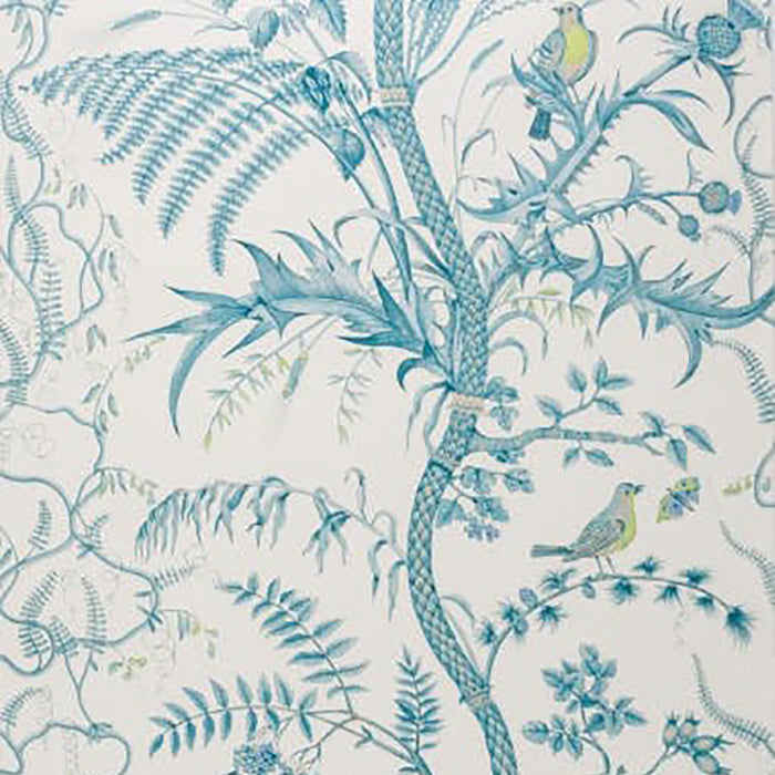 Brunschwig & Fils Bird And Thistle Aqua Wallpaper BR-69518.513.0