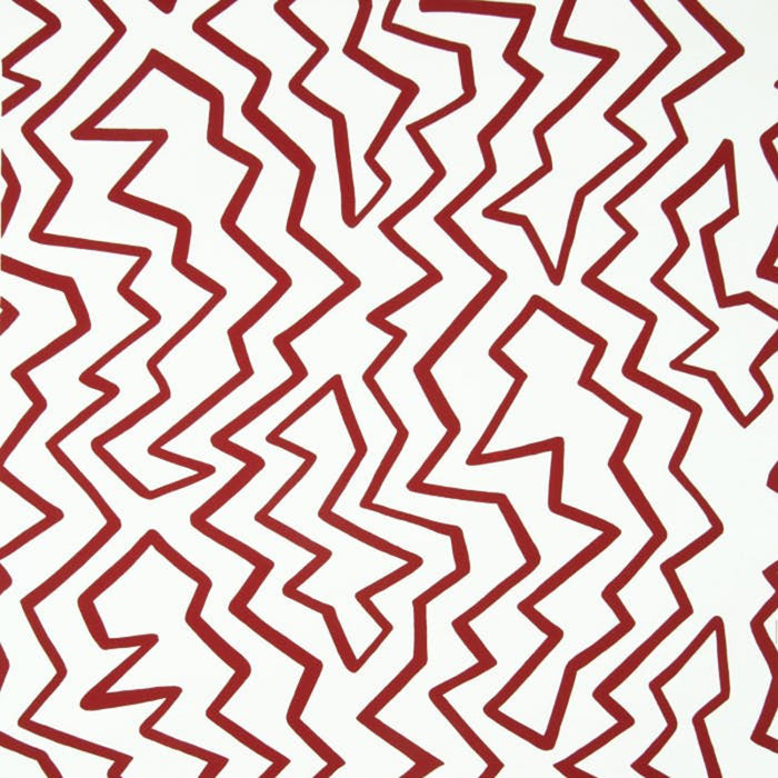 Brunschwig & Fils Staccato On Paper Red On White Wallpaper BR-69539.166.0