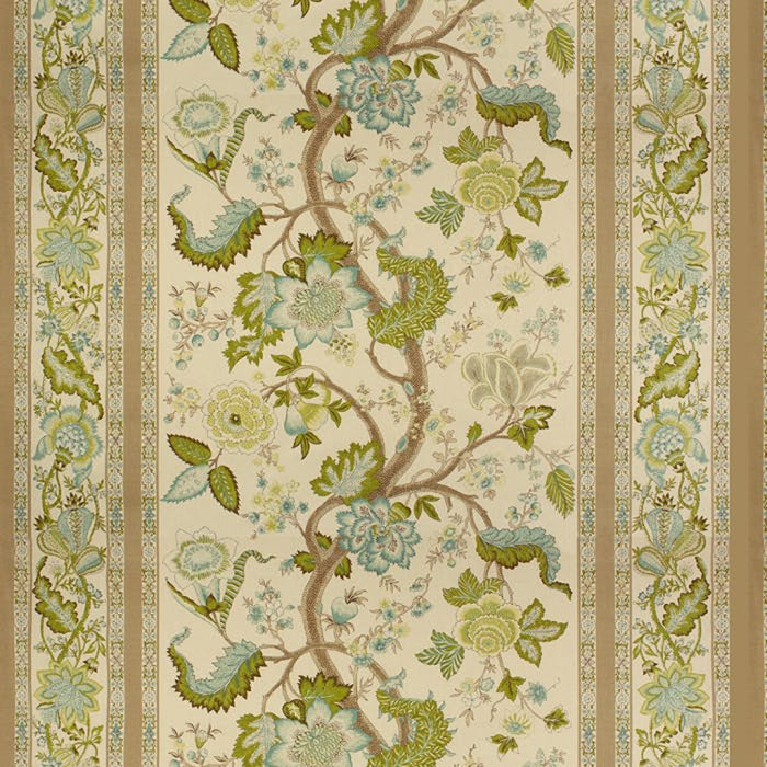 Brunschwig & Fils Bellary Cotton Print Aqua/Taupe Fabric BR-700016.248.0