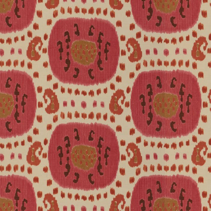 Brunschwig & Fils Samarkand Cotton And Linen Print Dusty Rose/Rust Fabric BR-71110.119.0