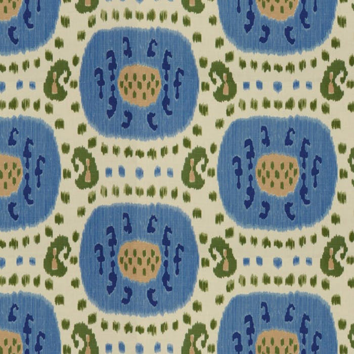 Brunschwig & Fils Samarkand Cotton And Linen Print Canton Blue/Green Fabric BR-71110.221.0