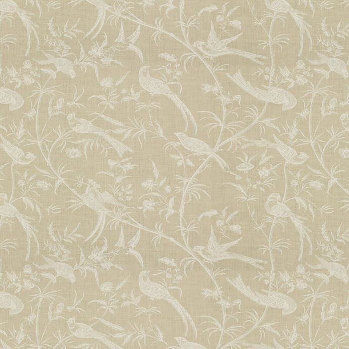 Brunschwig & Fils Bengali Linen Print White On Natural Fabric BR-79272.000.0