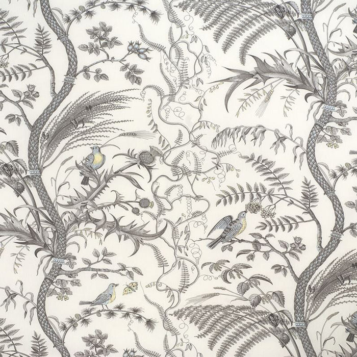 Brunschwig & Fils Bird And Thistle Cotton Print Gray Fabric BR-79431.11.0