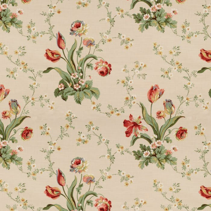 Brunschwig & Fils Ode To Spring Cotton & Linen Print Cream Fabric BR-79599.015.0