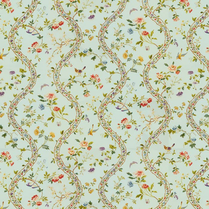 Brunschwig & Fils Silk Road Cotton Print Opal Fabric BR-79681.205.0