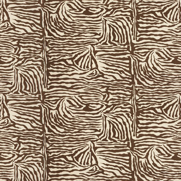 Brunschwig & Fils Ashanti Linen And Cotton Print Brown Fabric BR-79770.874.0