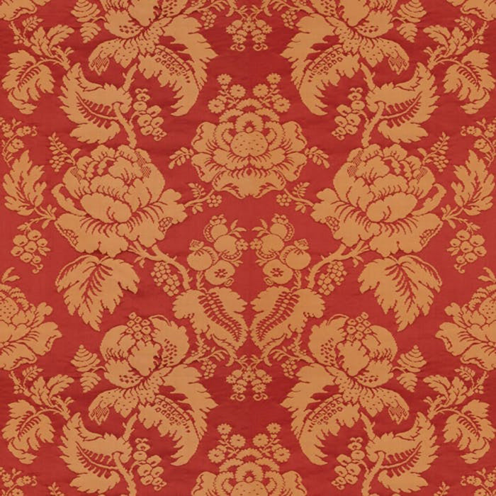 Brunschwig & Fils Moulins Damask Rouge/Ivoire Fabric BR-81035.O.0