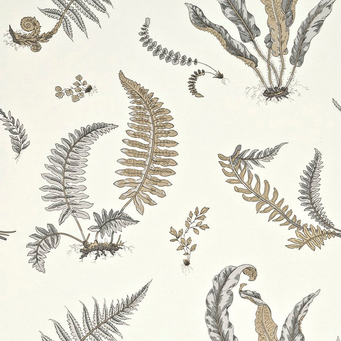 GP & J Baker Ferns Dove Grey/Silver Wallpaper BW45044.4.0