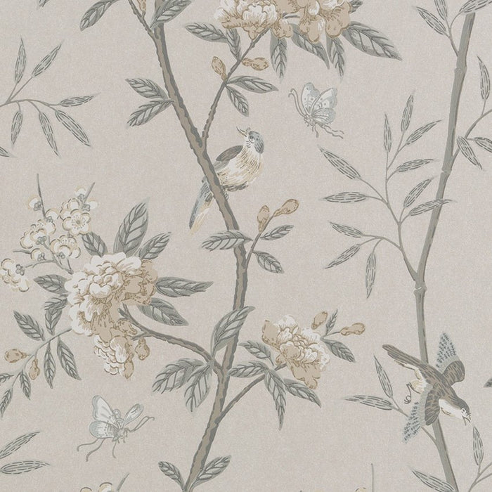 GP & J Baker Peony & Blossom Dove/Silver Wallpaper BW45066.1.0