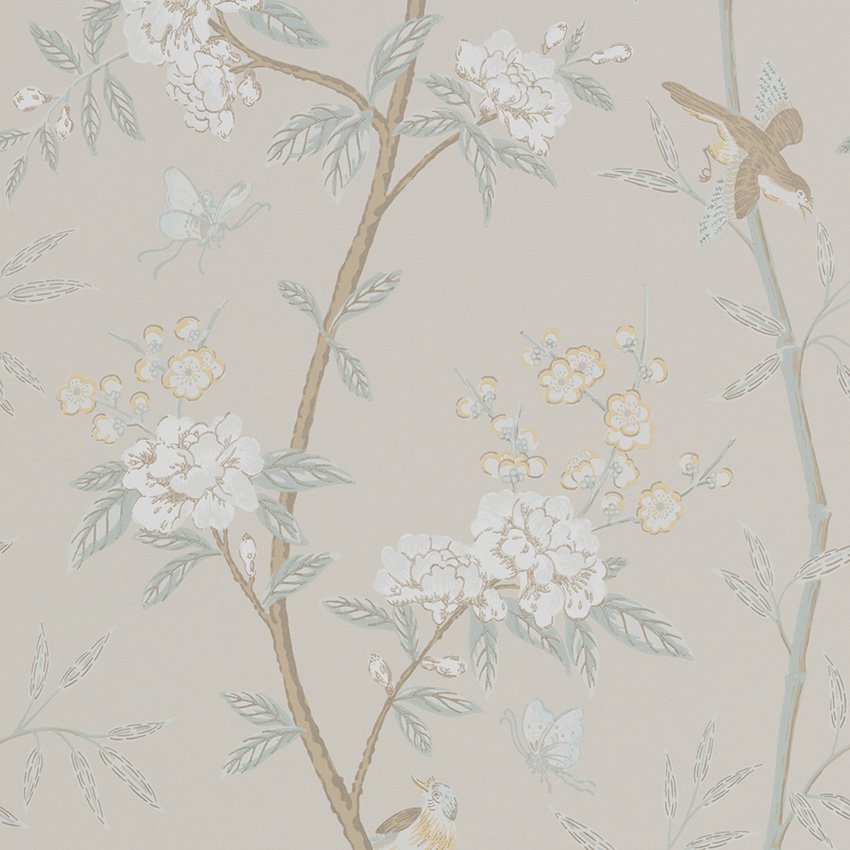 GP & J Baker Peony & Blossom Soft Aqua Wallpaper BW45066.3.0