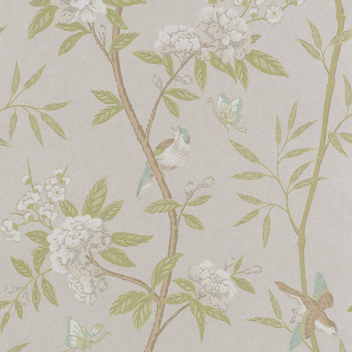 GP & J Baker Peony & Blossom Ivory/Willow Wallpaper BW45066.4.0