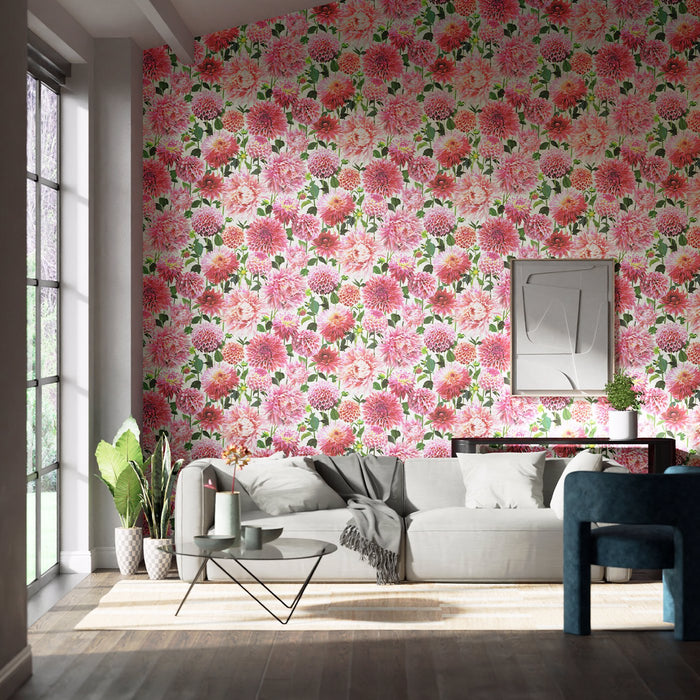 Harlequin Dahlia Sail Cloth/Meadow/Gilver 112844 Wallpaper HQN2112844