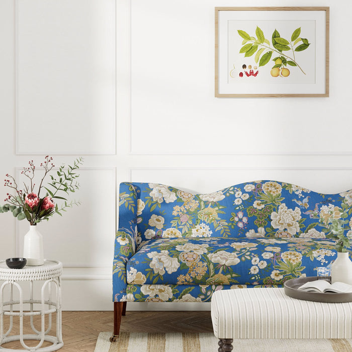 Sanderson Emperor Peony Herbal Blue /Amber 226960 Fabric DWAT226960