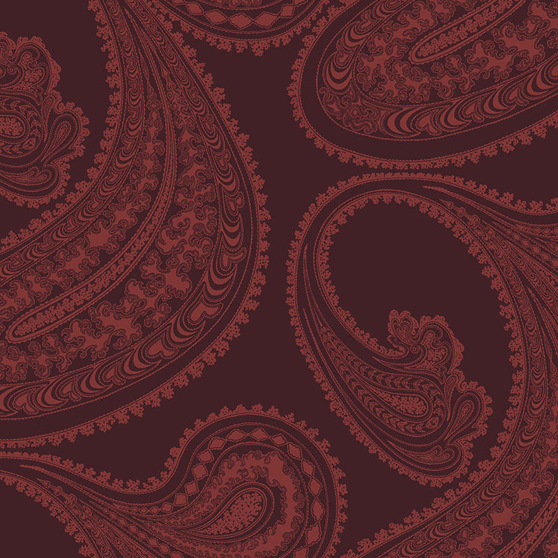 Cole & Son Rajapur Rse On Drk Crim Fabric F111/10038.CS.0