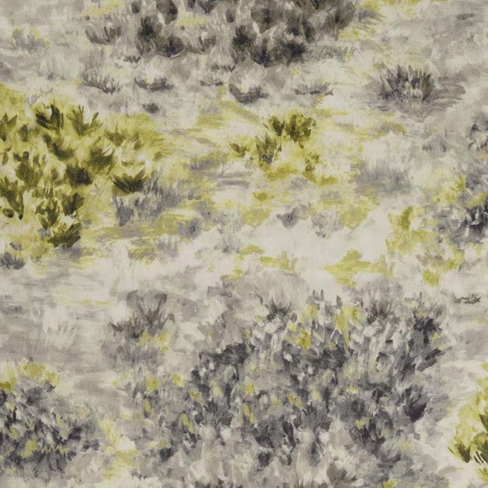 Clarke & Clarke Fiore Charcoal/Chartreuse Fabric F1298/01.CAC.0