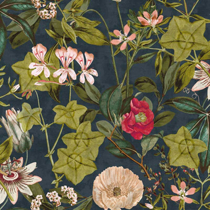 Clarke & Clarke Passiflora Midnight/Spice Fabric F1304/03.CAC.0