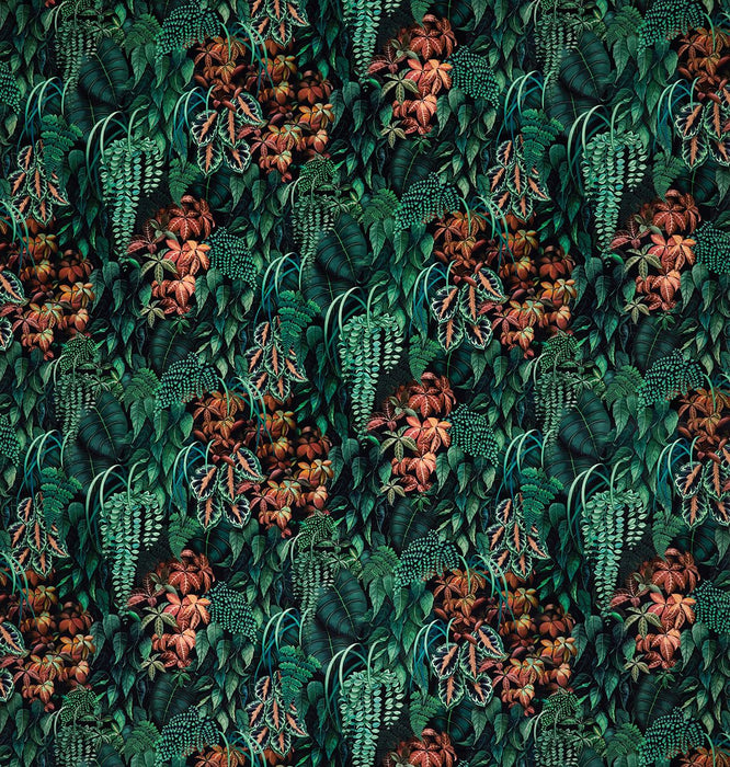 Osborne & Little Green Wall Velvet 01 Fabric F7677-01