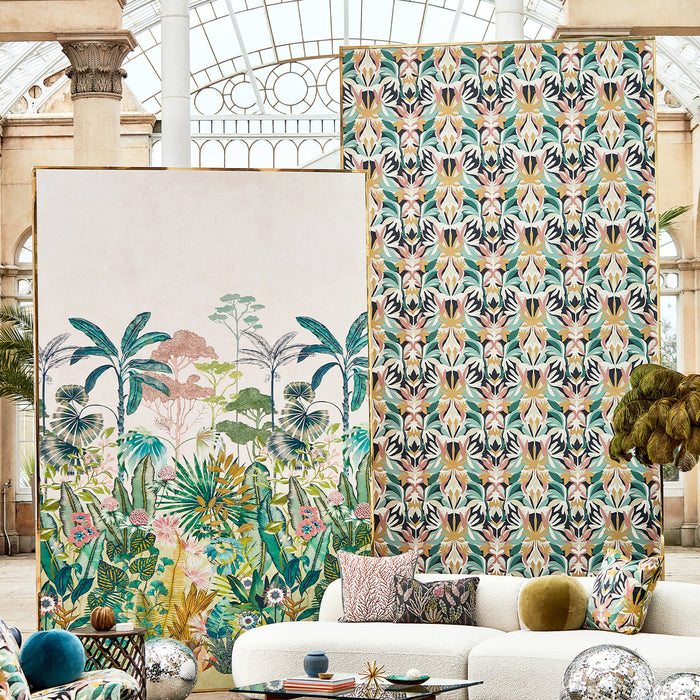 Harlequin Floreana Bleached Coral/Succulent/Fig Leaf 112777 Wallpaper HTEW112777