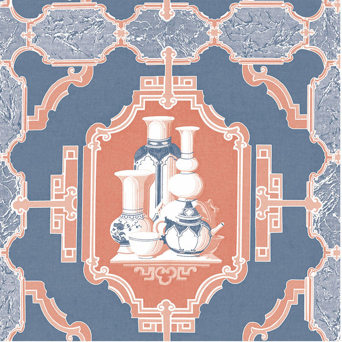 Gaston Y Daniela Porcelanas Azul/Rojo Wallpaper GDW5445.004.0