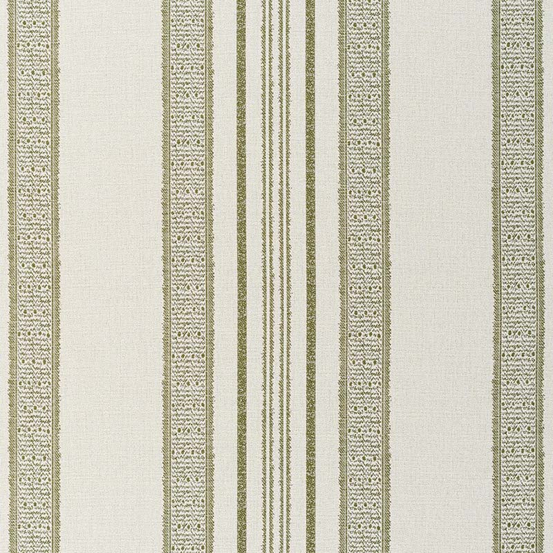 Jasper Indian Garden Stripe Green Fabric JO 1022