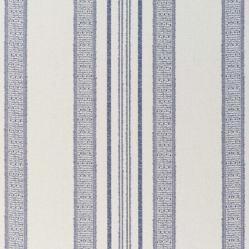 Jasper Indian Garden Stripe Indigo Fabric JO 1024