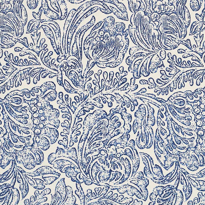 Jasper Woodblock Flower Blue Fabric JO 2003