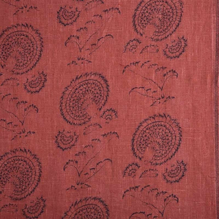 Jasper Indian Flower Indigo on Red Fabric JP-1012