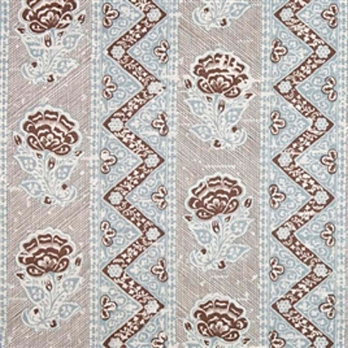 Jasper Maya Flower Brown/Blue Fabric JP-4015