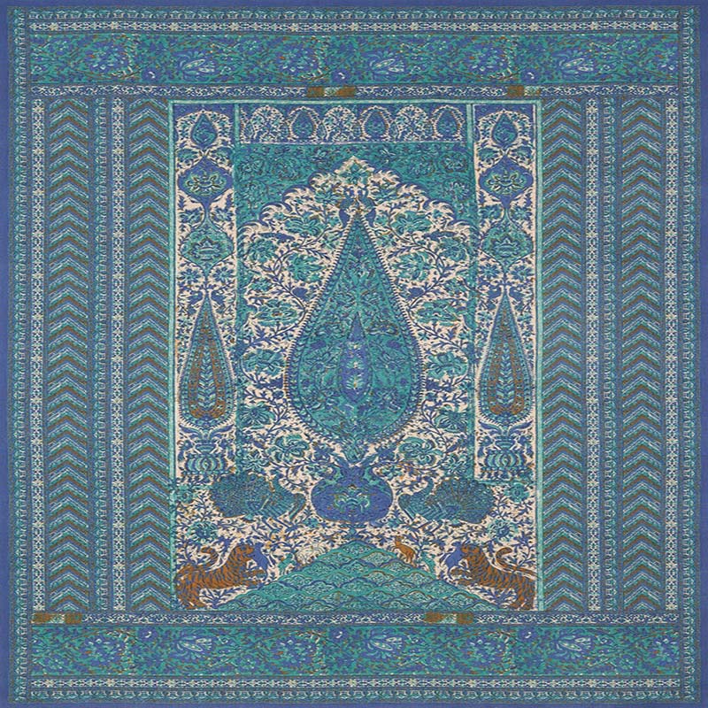 Jasper Jaipur Panel Turquoise Fabric JP 4105