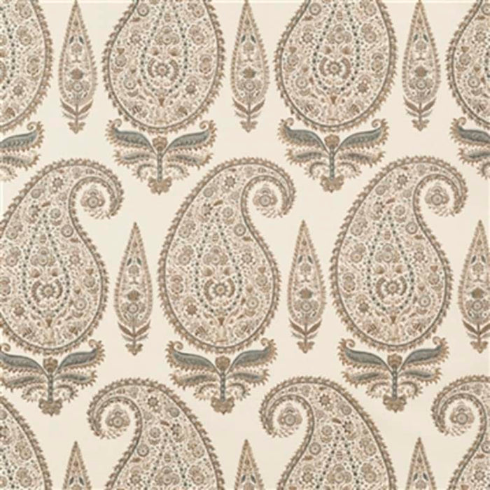 Jasper Kashimir - Hemp Taupe Teal Fabric JP-4625