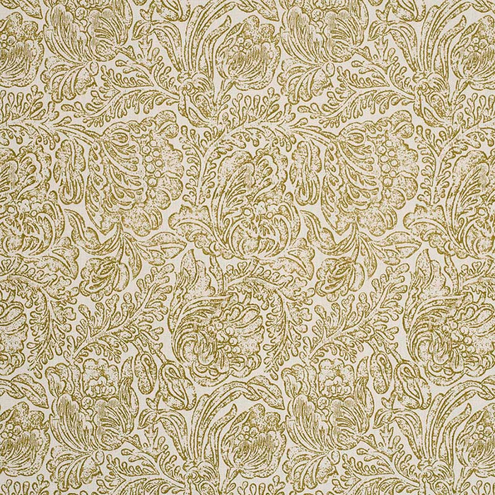 Jasper Woodblock Flower Olive Fabric JP 7210