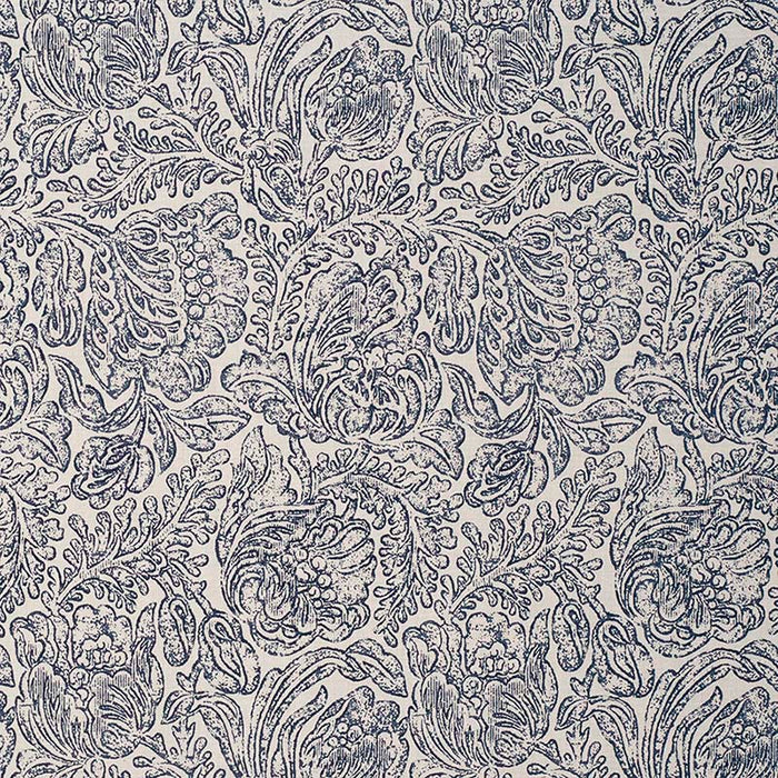 Jasper Woodblock Flower Indigo Fabric JP 7213