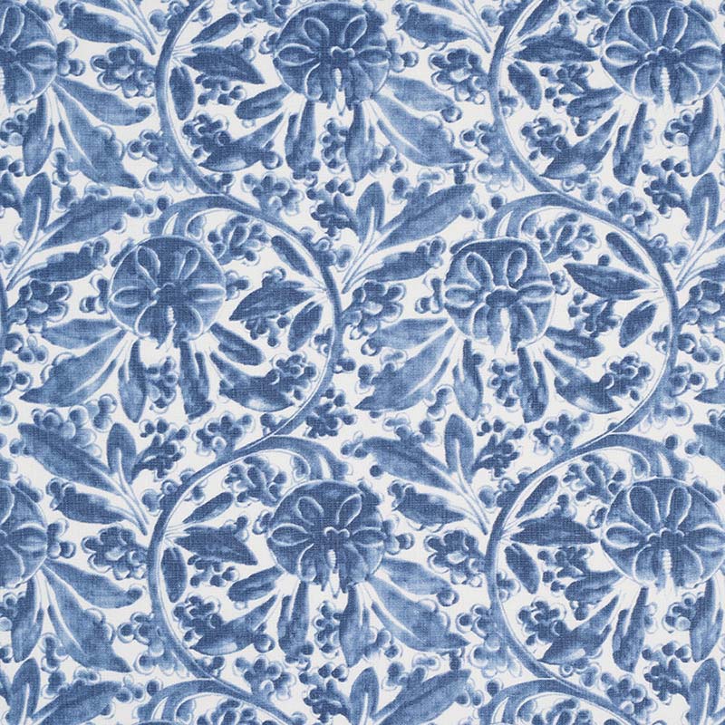 Jasper Pagoda Vine Indigo Fabric JP 7243