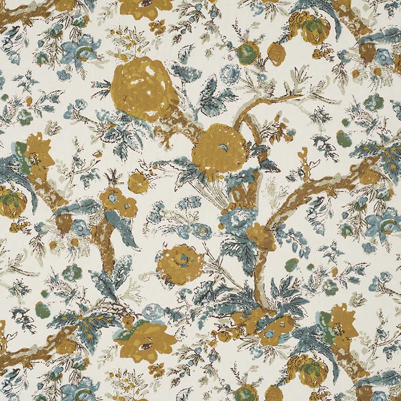 Jasper Bangalore Floral Saffron Fabric JP 7401