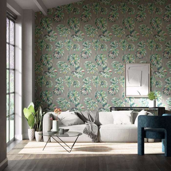 Harlequin Kelapa Charcoal/Blush 111754 Wallpaper HZAP111754