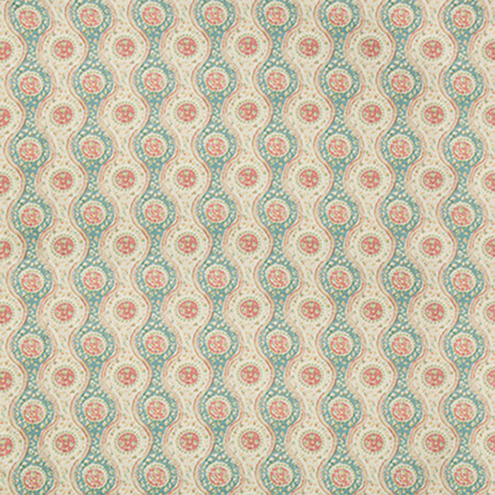 Brunschwig & Fils Nadari Print Teal/Rose Fabric 8019129.137.0